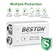 BESTON 9V Rechargeable Batteries, 650mAh Li-ion Rechargeable 9 Volt Battery with Micro USB Charging Port (2 Pack)