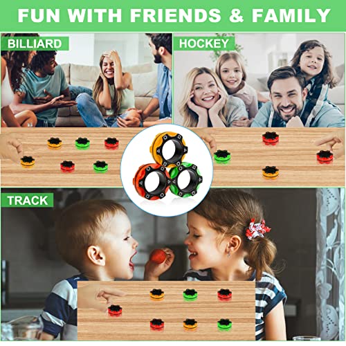 9Pcs Magnetic Ring Fidget Spinner Toys Pack, Tire Style Fingers Magnet Rings, ADHD Stress Relief Magic Fidget Rings for Training Relieves Autism Anxiety, Great Gift for Adults Teens Kids