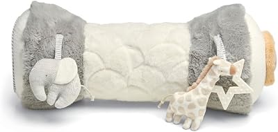 Mamas & Papas Tummy Time Roll Interactive Soft Baby Pillow Grey