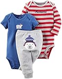 Carter's Baby Boys' 3 Pc Back Art 126g422, Heather, NB