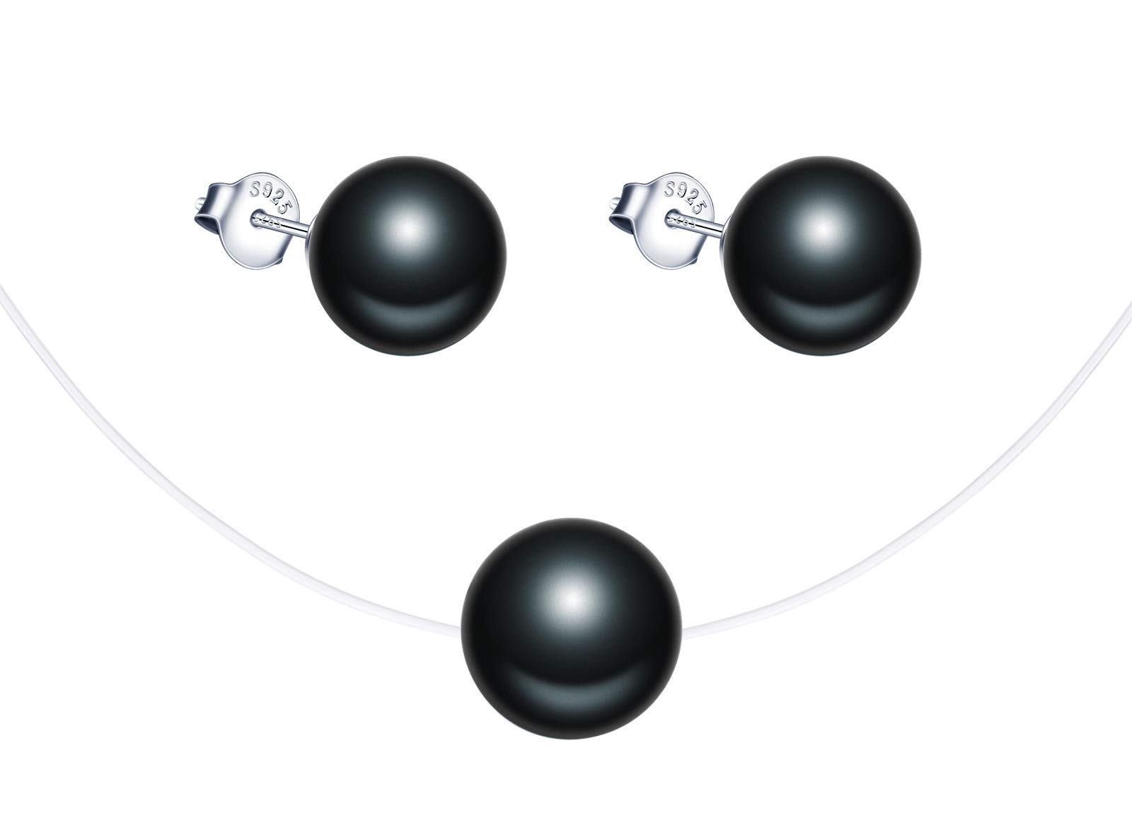 Yumilok Simulated Pearl Jewelry Set Stud Earrings Choker Sets for Women