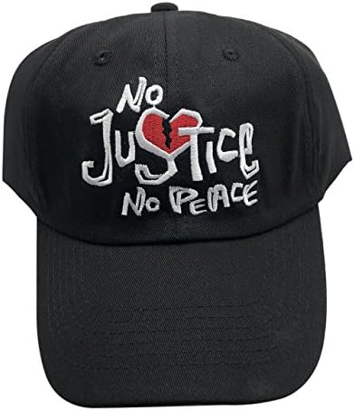 Guangping Liu No Justice No Peace Dad hats Baseball Cap 3D Embroidered Adjustable Snapback Cotton Strapback Black