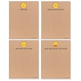 Fun Smiley Face Note Pad Pack - 4 Assorted Pads