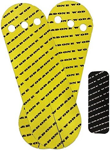 Wod and Done Grips and Hook Grip Bundle - Yellow 20 Grips / 24 Black Hook - Self Adhesive - Skin Tight - Chalk and Sweat Friendly