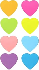 Early Buy 3x3 Heart Shape Sticky Notes 8 Pads Pack 75 Sheets Each view 2