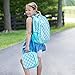 Reinforced Water Resistant School Backpack and Insulated Lunch Bag Set - Aqua Circle Link