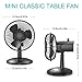 VersionTECH. Mini Oscillating Fan, Personal Portable Mini Small Desk Table Fan, AA Battery (Not Included) Operated or USB Powered, Strong Wind Power, Adjustable Head, Classic Fan for Home Office Black