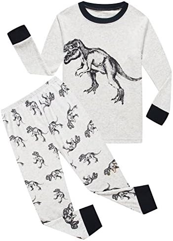 MMII pajamas Dinosaur Big Boys' Cotton Sleeper Pajamas Set 2 Piece Sleepwears Pjs Size 11 Years