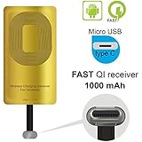 QI Receiver Type C for Google Pixel 2XL-XL-LG V20- LG G5- Motorola G6- G6 Plus- HTC 10- Samsung Galaxy A5(2017)-A7(2017)- Qi Wireless Receiver-QI Receiver-Type C Wireless Charging Receiver