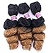 Synthetic Hair Bundles Loose Wave 16 18 20 Inches 3 Pcs/Pack Mixed Length Ombre Color T1/27 Heat Resistant Hair Weave Extensions