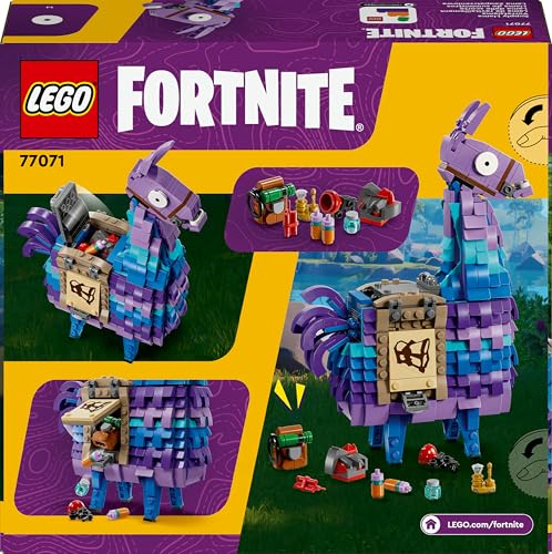 LEGO Fortnite Vorratslama Spielzeug - Spielfigur zum Bauen & Sammeln aus Videospiel - Zubehör wie Schlürfsaft - Gaming Spielset - Gamer Geschenk für Jungen, Mädchen und Teenager ab 12 Jahren - 77071