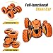Yuboa RC Stunt Car Toy Remote Control Car for Kids Adults 360 Degree Flips Double Sided Rotating Race Car Electric Rechargeable Vehicle High Speed 2.4GHz 4WD Remote Controlled Truck Gift Orange