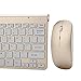 Wireless Keyboard and Mouse Combo, Hi-azul Compact Ultra Slim 2.4GHz Wireless Keyboard with 78 Keys and Power-saving Mouse for Home&Office Use (Gold)