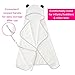 Luxury Organic Bamboo Hooded Baby Towel & Washcloth Set | Extra Large Hooded Bath Towel With Gray Panda Ears For Babies Newborn Toddler Boy Girl |Thick & Soft Unisex Baby Towels With Hood | Great Gift