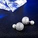 Faenlior Double Sided Front Back Ball Earrings Silver Plated Rhinestone Bling Pearl Balls Tribal Stud Earrings