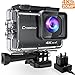 Crosstour Action Camera Real 4K 20MP WiFi Underwater Cam 40M with EIS Anti-Shake Time-Lapse Recording Plus 2 Rechargeable 1350mAh Batteries and USB Charger and Accessories Sets