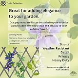 Garden Mile Grey Wooden Trellis 180x90cm Heavy Duty Climbing Plant Support Panel view 9