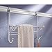 InterDesign York Over Shower Door Towel Bar Rack with Hooks for Bathroom - White/Chrome