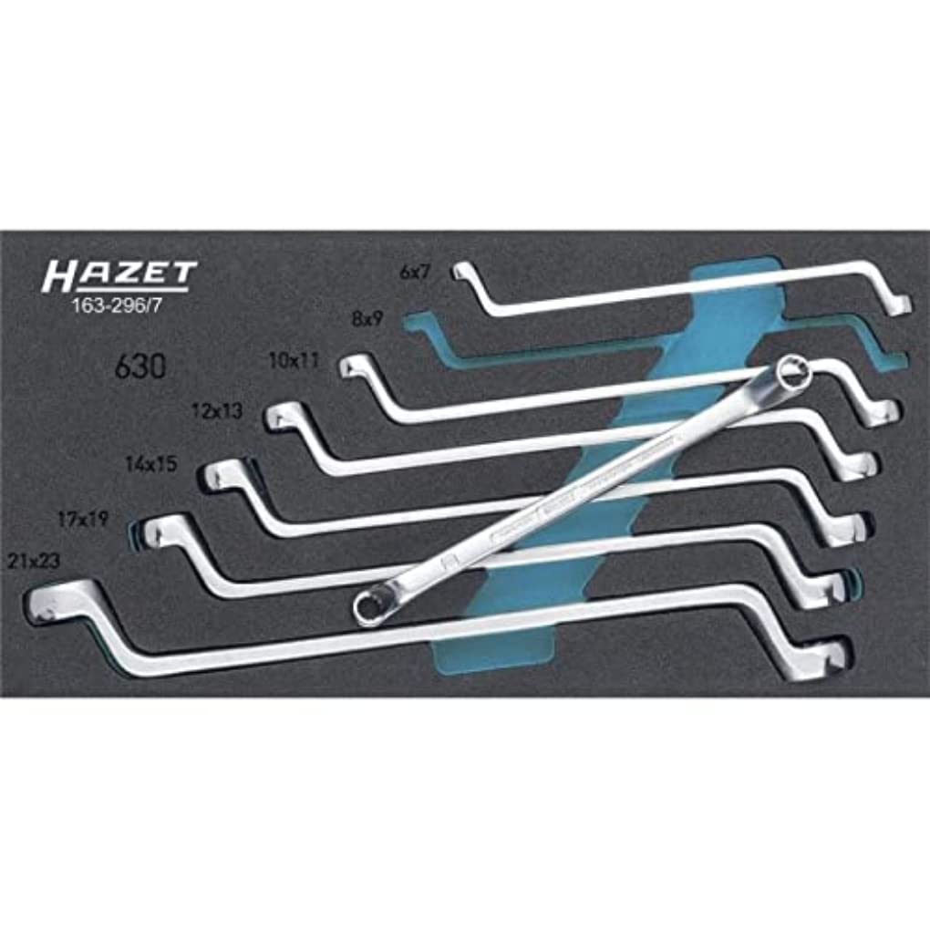 HAZET 163-296/7 12-Point Profile Double Box-End Wrench Set - Multi-Colour