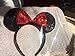 Mouse Ears Mouse Sequin Ears Headbands Butterfly Glitter Hairband (Shiny black red)