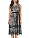 Noctflos Women's A Line Lace Cocktail Wedding Party Midi Swing Tea Dress Black S