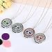 HOUSWEETY Aromatherapy Essential Oil Diffuser Necklace - Tree of Life Locket Pendant,5 Colorful Pads (Silver)