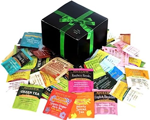 Tea Sampler 108 Classic Flavor Assortment Tea Bags in Foil with Rich Flavor Variations and Gift Box