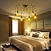 Asnxcju Industrial Pendant Light 6 Heads, Spider Semi Flush Mount Ceiling Light, Adjustable DIY Vintage Style Hanging Lamp Fixture for Dining Room Kitchen Bedroom
