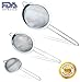 Stainless Steel Set of 3 Fine Mesh Strainer All Purpose Extra Deep Colander Sieve for Superior Baking and Cooking Preparation (3 Pack Deep)