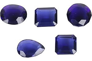 GEMHUB Top Ranked Violet Amethyst 70 Ct. Set of 5 Pcs Different Cuts Loose Gemstone Beads Stones