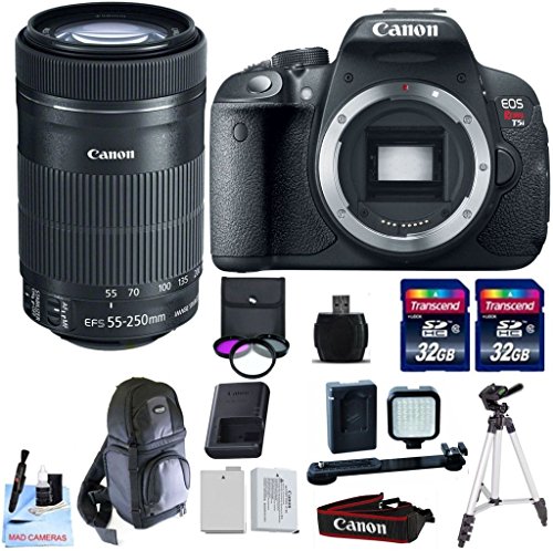 Canon EOS T5i + Canon EF-S 55-250mm f/4-5.6 IS STM + 2 32GB Transcend SD Memory Cards + LED Video Light + Spare LP E8 Battery + DSLR Sling Bag + 1 Year Warranty & More - International Version Canon EOS T5i + Canon EF-S 55-250mm f/4-5.6 IS STM + 2 32GB Transcend SD Memory Cards + LED Video Light + Spare LP E8 Battery + DSLR Sling Bag + 1 Year Warranty & More - International Version