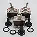 Taiss / 3 Pcs Univeral Heavy Duty 20A 125V ON/ON 6 Terminals 2 Position DPDT Rocker Toggle Switch + Waterproof Boot Cap Cover （Quality Assurance for 2 Years） ten-1321