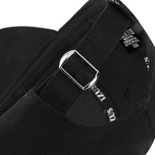 Unisex Plain Easy Adjustable Baseball Cap Hat Modern Design by Izus, Black, Free - Thumbnail 6