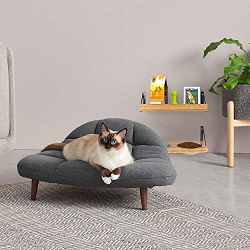 No/Brand BUYBAR Adjustable Raised Dog Bowls for Large Dogs Food and Water Height Wall Mounted Floating with Stand Shelf 2 Stainless Steel Elevated Pet Comfort Cat Feeding Bowl