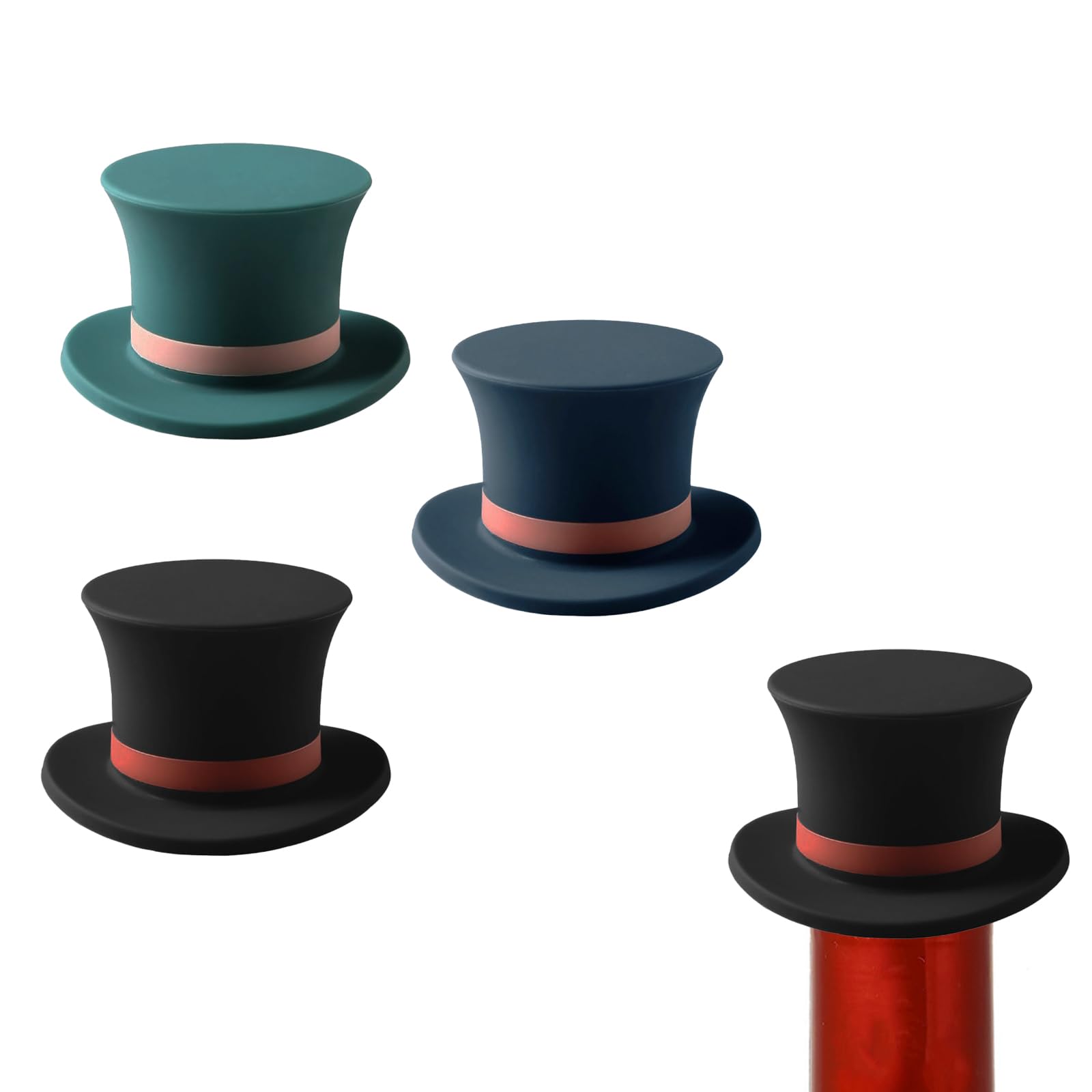 SUNTRADE Silicone Wine Stoppers for Wine Bottles, Magic Cap Decorative Beverage Wine Corks Wine Saver Bottle Top Cover for Christmas New Year Party,3PCS