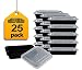 Prextex Food Container - Portion Control Lunch Bento Box - Reusable Microwaveable - 25 Pack
