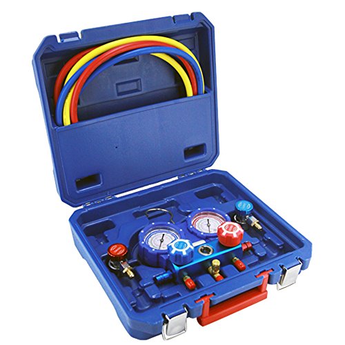 2valve Refrigerant Testing Manifold Gauges Kit 60" Hoses A/c Air Hvac