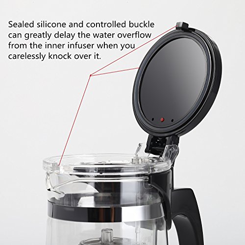 KLS Loose Leaf Tea Maker With Glass Teapot, Patented Simple Structure Built in Infuser and Convenient Cleaning Filter, Portable Tea Pot With Strainer, Loose Leaf Teapot With Tumbler Infuser - 750ML