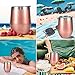 Undercut Innovations Stainless Steel 12 oz Wine Tumbler + Cupcake Wine Socks Gift Set | Double Insulated Wine Tumbler with Lid, Rose Gold | Wine Gifts for Women, Gifts for Wine Lovers