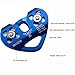 pasway Tandem Speed Dual Pulley Zip Line Trolley 30KN with Climbing Mountaineering Buckle Carabiner (B - Blue)