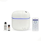 Waterless Oil Diffuser and 2 OZ Essential Oil for 2000 Sq. Ft Room Home Hotel Office, High-end Mini Smart Air Scent Machine with Bluetooth App, Aroma House Diffuser Powered by Battery or Adapter White