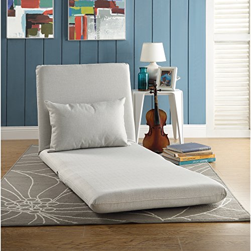 image for Loungie Relaxie Beige Linen Flip Chair | 5-Position Adjustable Back | 