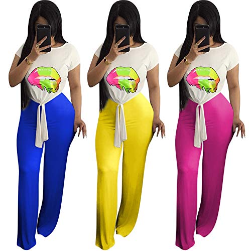Womens Sexy 2 Piece Sports Outfit Set Shirt Bodycon Pants Joggers Clubwear Tracksuit Sportswear Set