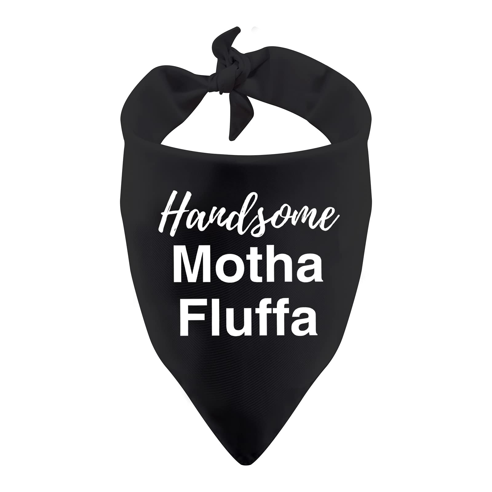 1 Piece Handsome Motha Fluffa Dog Bandana Funny Dog Bandana Phrase Pet Bandana Motha Fluffa Gift (Handsome black)