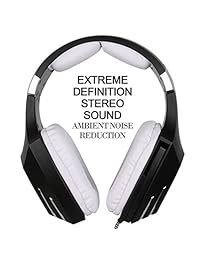 Sades audífonos para videojuegos con estéreo y USB, para PC y MAC, Negro Blanco