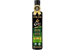 Golden Spoon Organic Extra Virgin Olive Oil 500 ml - Glass Bottle - Premium Quality - Cold Pressed, High Polyphenols - Gold M