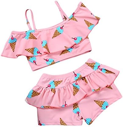 Jojobaby Girls Ice Cream Two-Pieces Bikini Set Swimwear Swimsuit Bathing Swimming Clothes