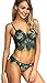 The Victory of Cupid Women 2-Pc Floral Lace Underwear Lingerie Straps Bralette And Panty Set (L, Dark green)