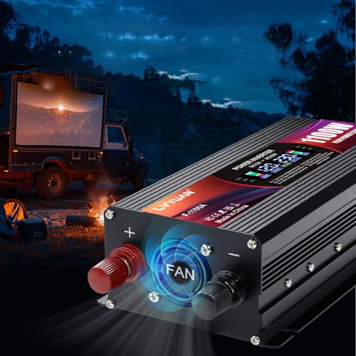 LVYUAN DC Converter 12V to 220V AC 2200W Inverter Power Inverter 2 USB Ports/EU Plugs