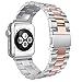 U191U Metal Bands Compatible with Apple Watch Band 41mm 40mm 38mm, Dressy Stainless Steel Chain Strap for Men iWatch Series Ultra/Ultra2/9/8/7/6/5/4/3/2/1 SE, Silver/Pink
